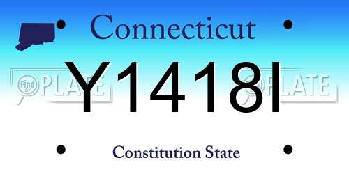 Y1418I Connecticut License Plate