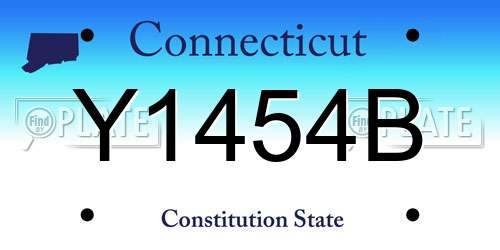 Y1454B Connecticut License Plate