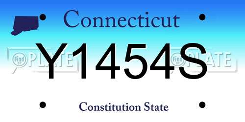 Y1454S Connecticut License Plate