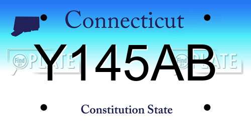 Y145AB Connecticut License Plate