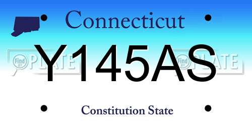 Y145AS Connecticut License Plate