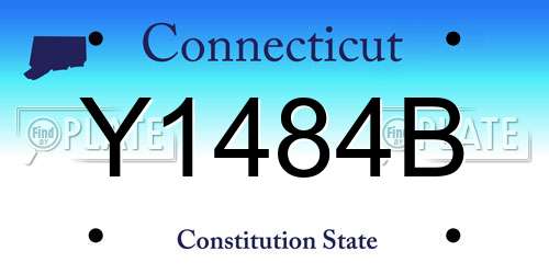 Y1484B Connecticut License Plate