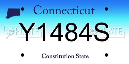 Y1484S Connecticut License Plate