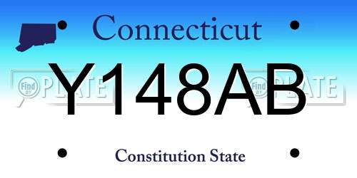 Y148AB Connecticut License Plate