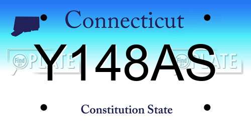 Y148AS Connecticut License Plate