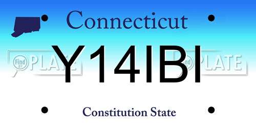 Y14IBI Connecticut License Plate