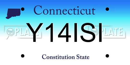 Y14ISI Connecticut License Plate