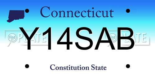 Y14SAB Connecticut License Plate