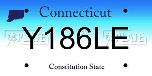 Y186LE Connecticut License Plate