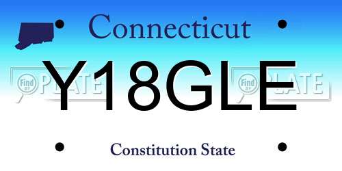 Y18GLE Connecticut License Plate