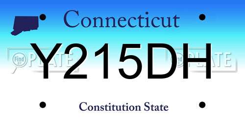 Y215DH Connecticut License Plate