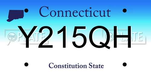 Y215QH Connecticut License Plate