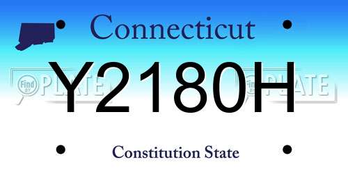 Y2180H Connecticut License Plate