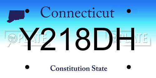 Y218DH Connecticut License Plate