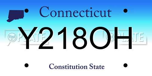 Y218OH Connecticut License Plate
