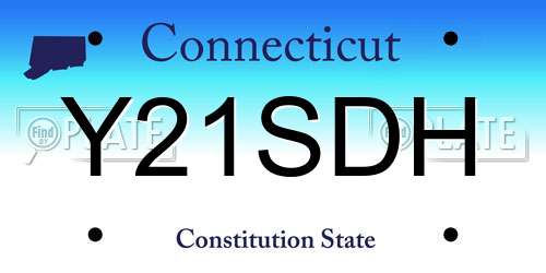 Y21SDH Connecticut License Plate