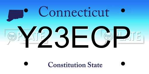 Y23ECP Connecticut License Plate