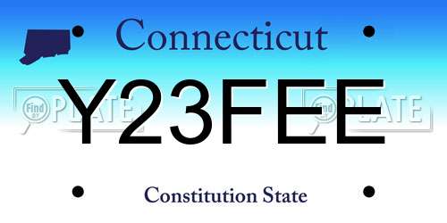 Y23FEE Connecticut License Plate