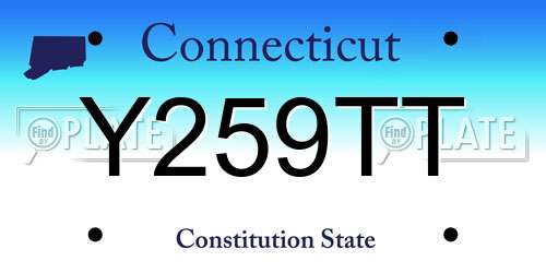 Y259TT Connecticut License Plate