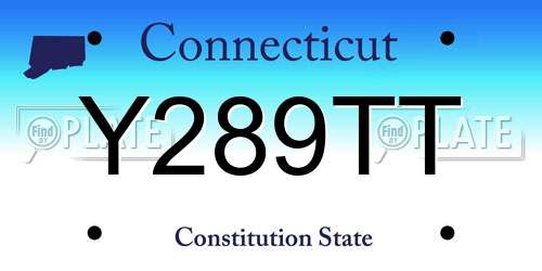 Y289TT Connecticut License Plate