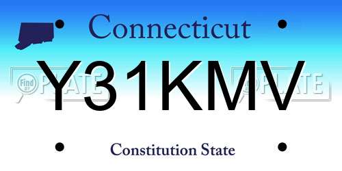 Y31KMV Connecticut License Plate