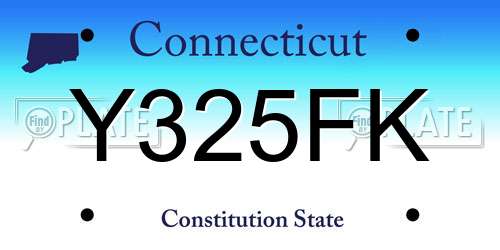 Y325FK Connecticut License Plate