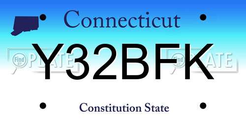 Y32BFK Connecticut License Plate