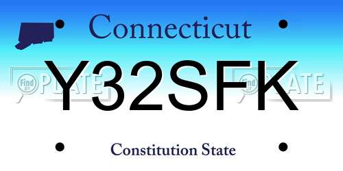Y32SFK Connecticut License Plate