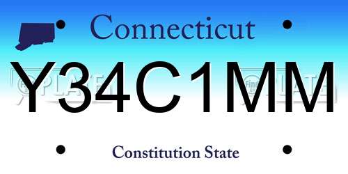 Y34C1MM Connecticut License Plate