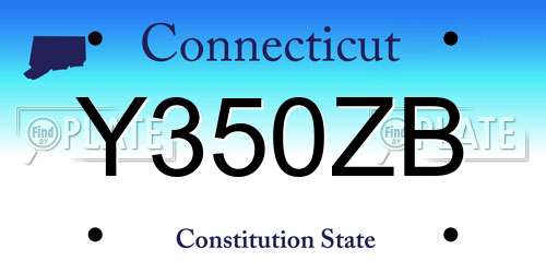 Y350ZB Connecticut License Plate