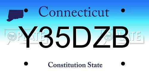 Y35DZB Connecticut License Plate