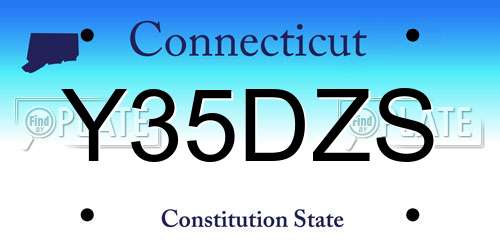 Y35DZS Connecticut License Plate