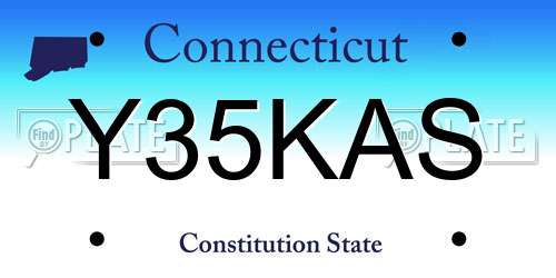 Y35KAS Connecticut License Plate