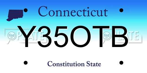 Y35OTB Connecticut License Plate