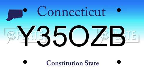 Y35OZB Connecticut License Plate