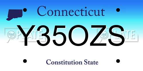 Y35OZS Connecticut License Plate