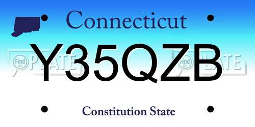 Y35QZB Connecticut License Plate