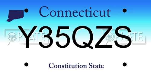 Y35QZS Connecticut License Plate
