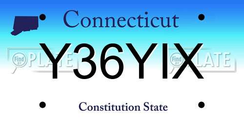 Y36YIX Connecticut License Plate