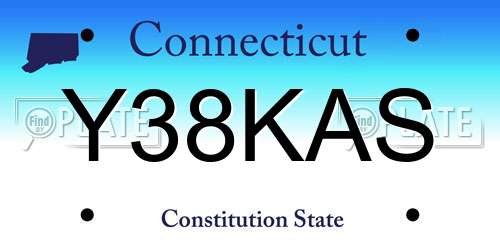 Y38KAS Connecticut License Plate