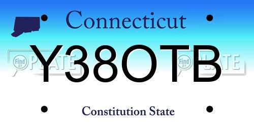 Y38OTB Connecticut License Plate
