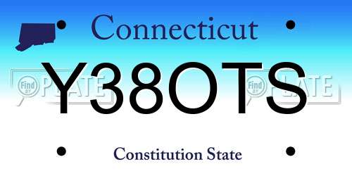Y38OTS Connecticut License Plate