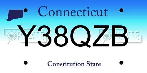 Y38QZB Connecticut License Plate