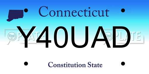 Y40UAD Connecticut License Plate