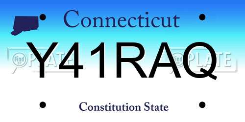 Y41RAQ Connecticut License Plate