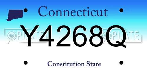 Y4268Q Connecticut License Plate