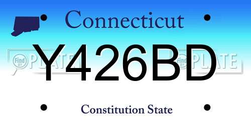 Y426BD Connecticut License Plate