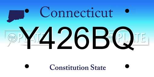 Y426BQ Connecticut License Plate