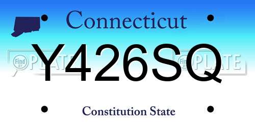 Y426SQ Connecticut License Plate