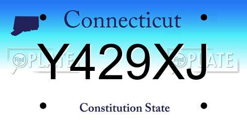 Y429XJ Connecticut License Plate